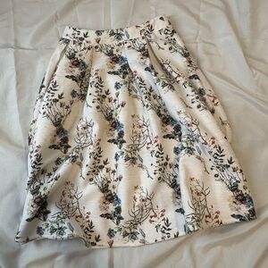 Lucy Paris Black and White Pleated Midi Skirt